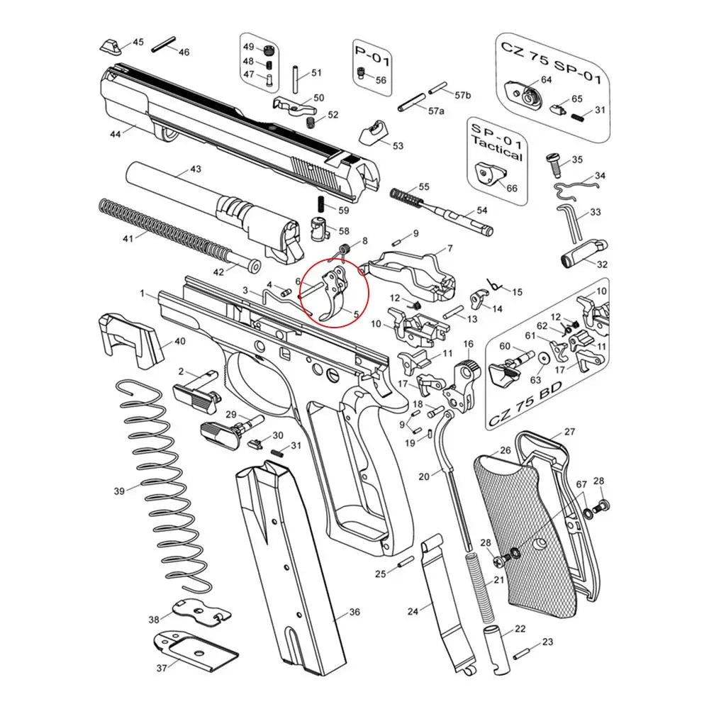 CZ - SP-01 Trigger Plain - Silver