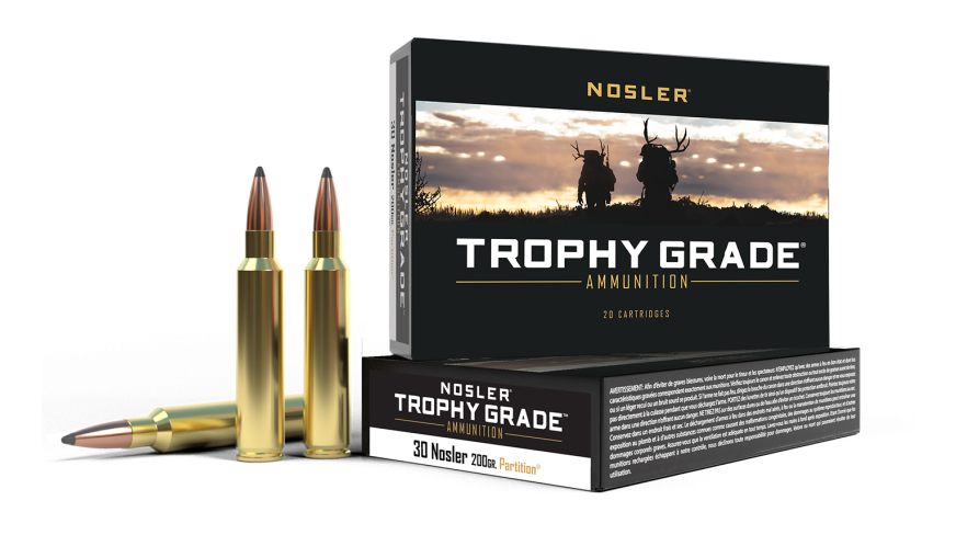 Nosler - Trophy Grade Ammunition - 30 Nosler - 200g - PT SP - 20/ask