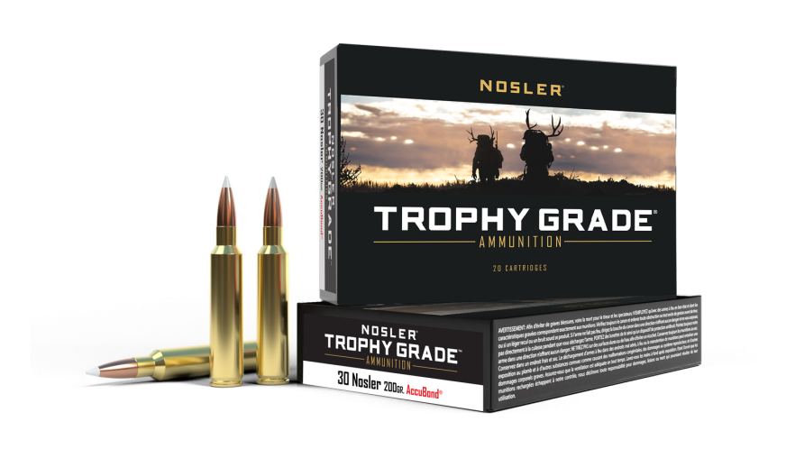 Nosler - Trophy Grade Ammunition - 30 Nosler - 200g - AB SP - 20/ask