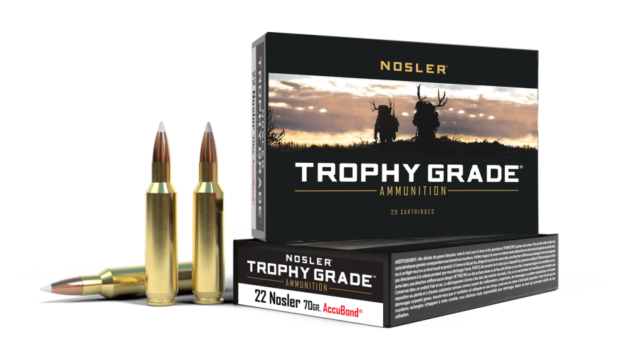 Nosler Trophy Grade 22 Nosler 70 gr AccuBond - 20 patroner per ask