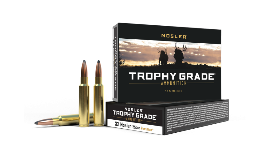 Nosler Trophy Grade Ammunition - 33 Nosler - 250g - PT SP - 20/ask