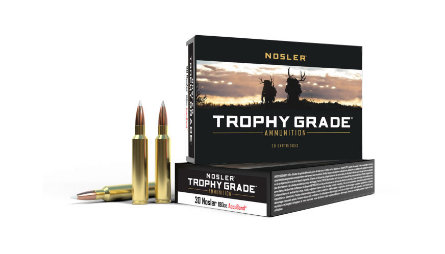 Nosler - Trophy Grade Ammunition - 30 Nosler - 180g - AB SP - 20/ask