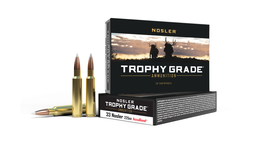Nosler - Trophy Grade Ammunition - 33 Nosler - 225g - AB SP - 20/ask