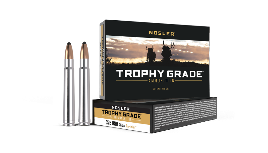 Nosler - Trophy Grade Ammunition - 375 H&H - 260g - PT SP - 20/ask