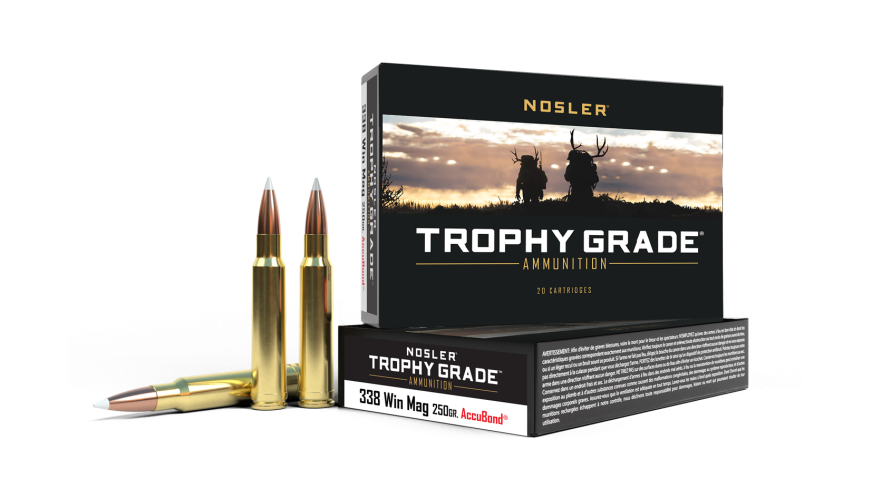 Nosler - Trophy Grade Ammunition - 338 Win Mag - 250g - AB SP - 20/ask