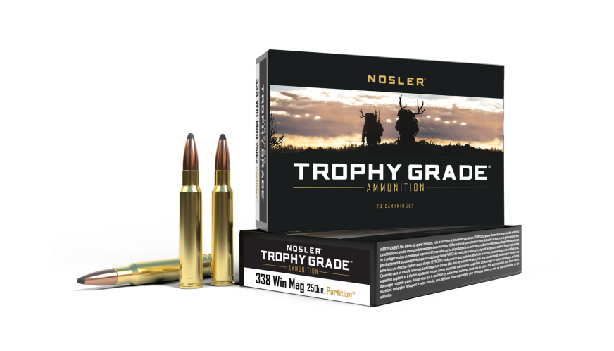 Nosler - Trophy Grade Ammunition - 338 Win Mag - 250g - PT SP - 20/ask