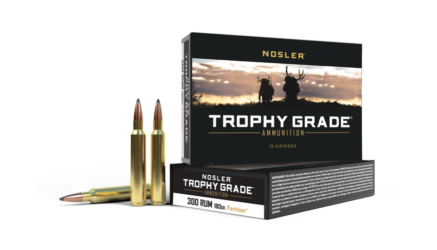 Nosler - Trophy Grade Ammunition - 300 RUM - 180g - PT SP - 20/ask