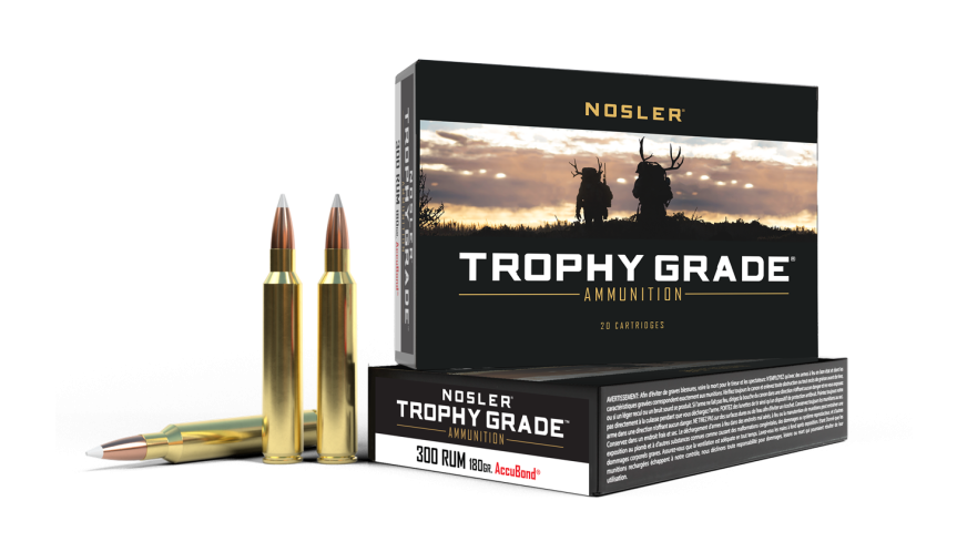 Nosler - Trophy Grade Ammunition - 300 RUM - 180g - AB SP - 20/ask