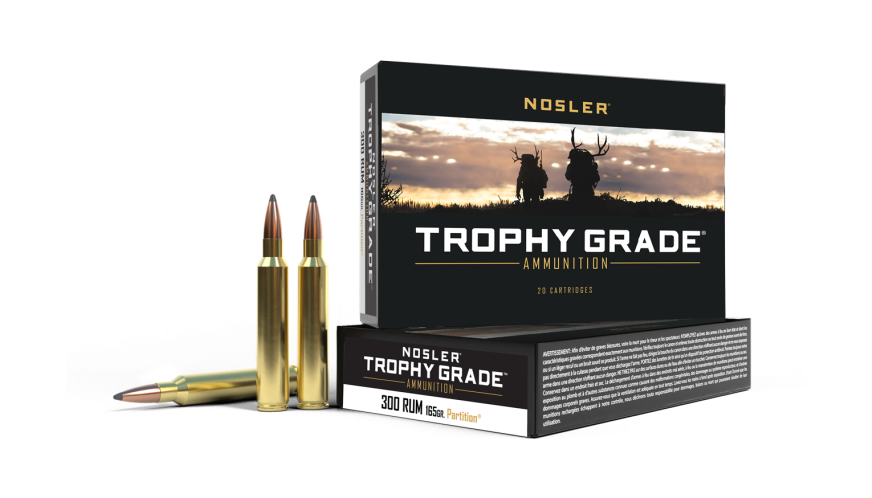 Nosler -Trophy Grade Ammunition - 300 RUM - 165g - PT SP - 20/ask