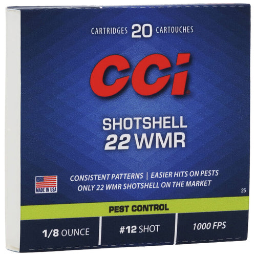 CCI - Rimfire Shotshell - .22 WMR - 52 gr - #12 - 20/ask