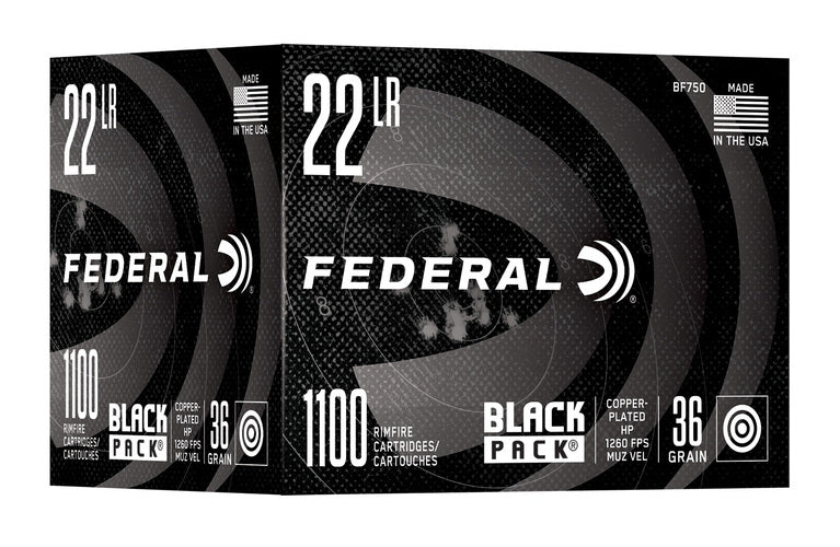 Federal - Black Pack Ammo 22 LR HV - Copper-Plated HP - 36gr - 1100/Box