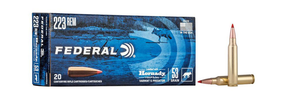 Federal - Varmint & Pred Ammo - 223 Rem V-Max - 53gr - 20/Box