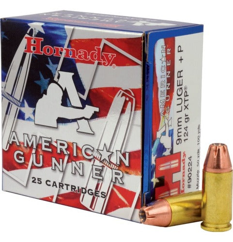 Hornady American Gunner - 9 mm Luger +P - 124 gr XTP - 25 st/ask