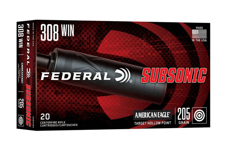 Federal - American Eagle - Subsonic - 308 Win - Target HP - 205gr - 20/Box