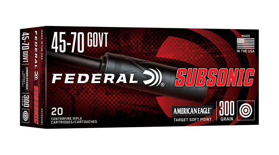 Federal - American Eagle - Subsonic - 45-70 Govt - Target SP - 300gr - 20/Box