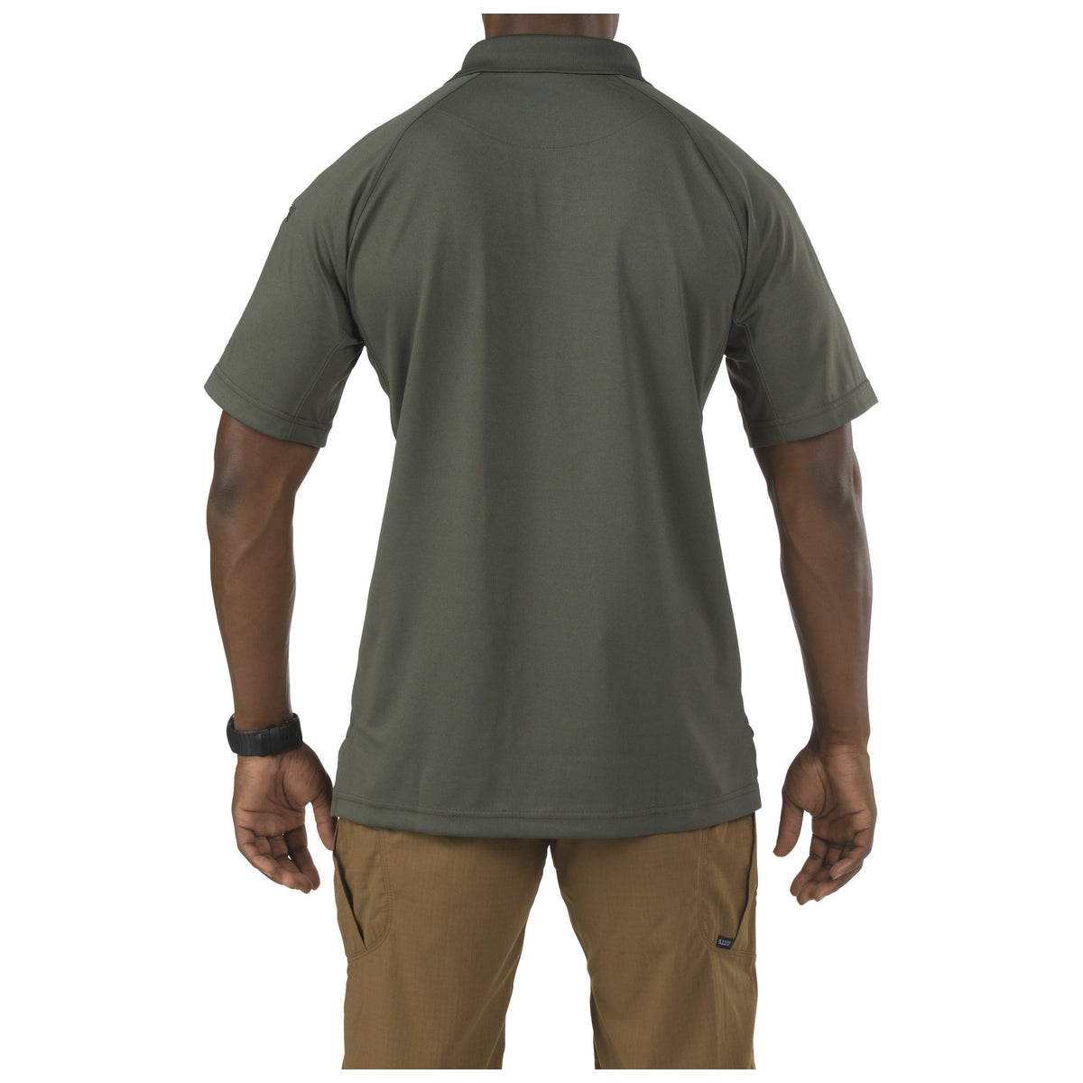 5.11 Tactical Performance Short Sleeve Polo i TDU Green, kortärmad pikétröja i Tall-modell