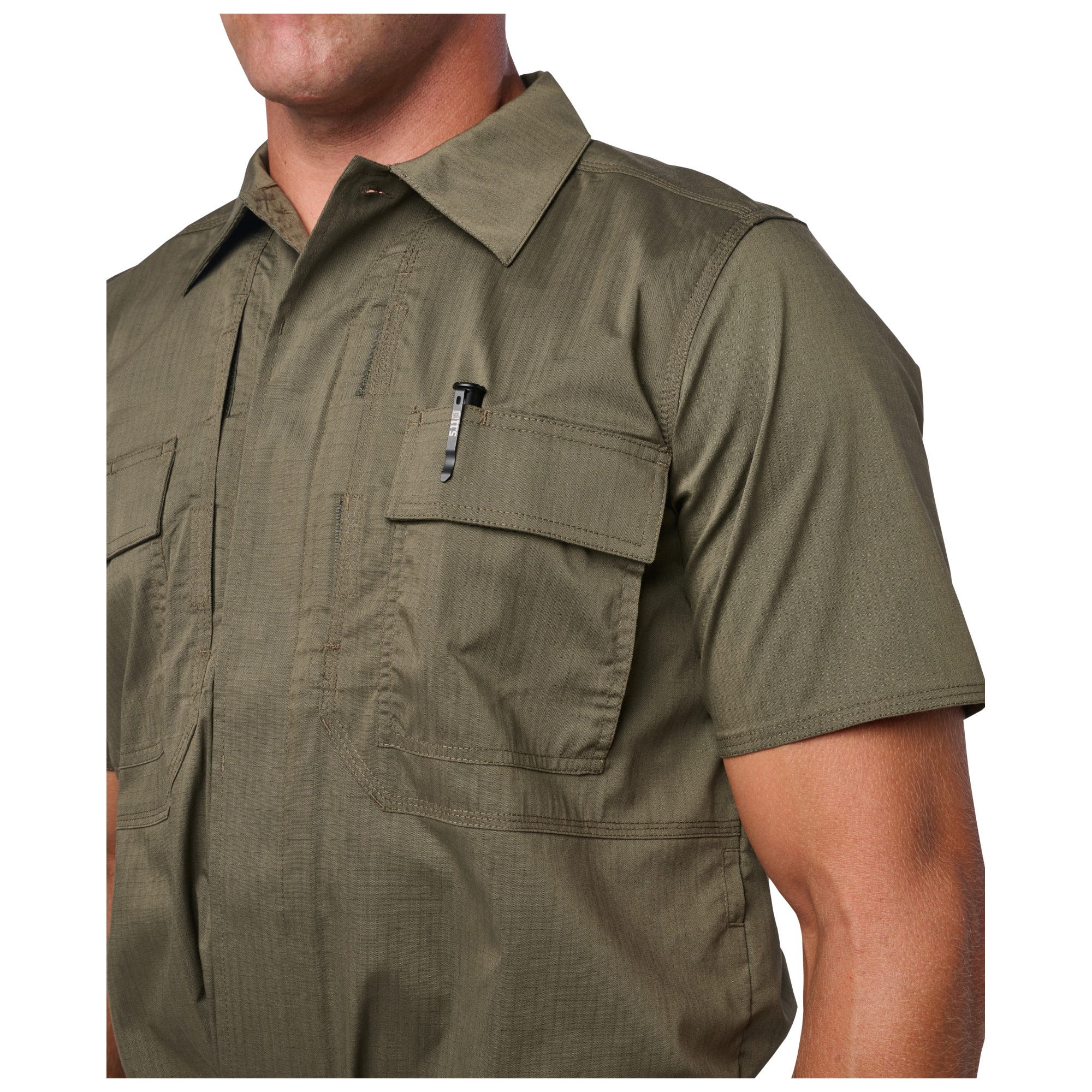5.11 Flex-Tac TDU Ripstop Short Sleeve kortärmad skjorta i Dark Navy