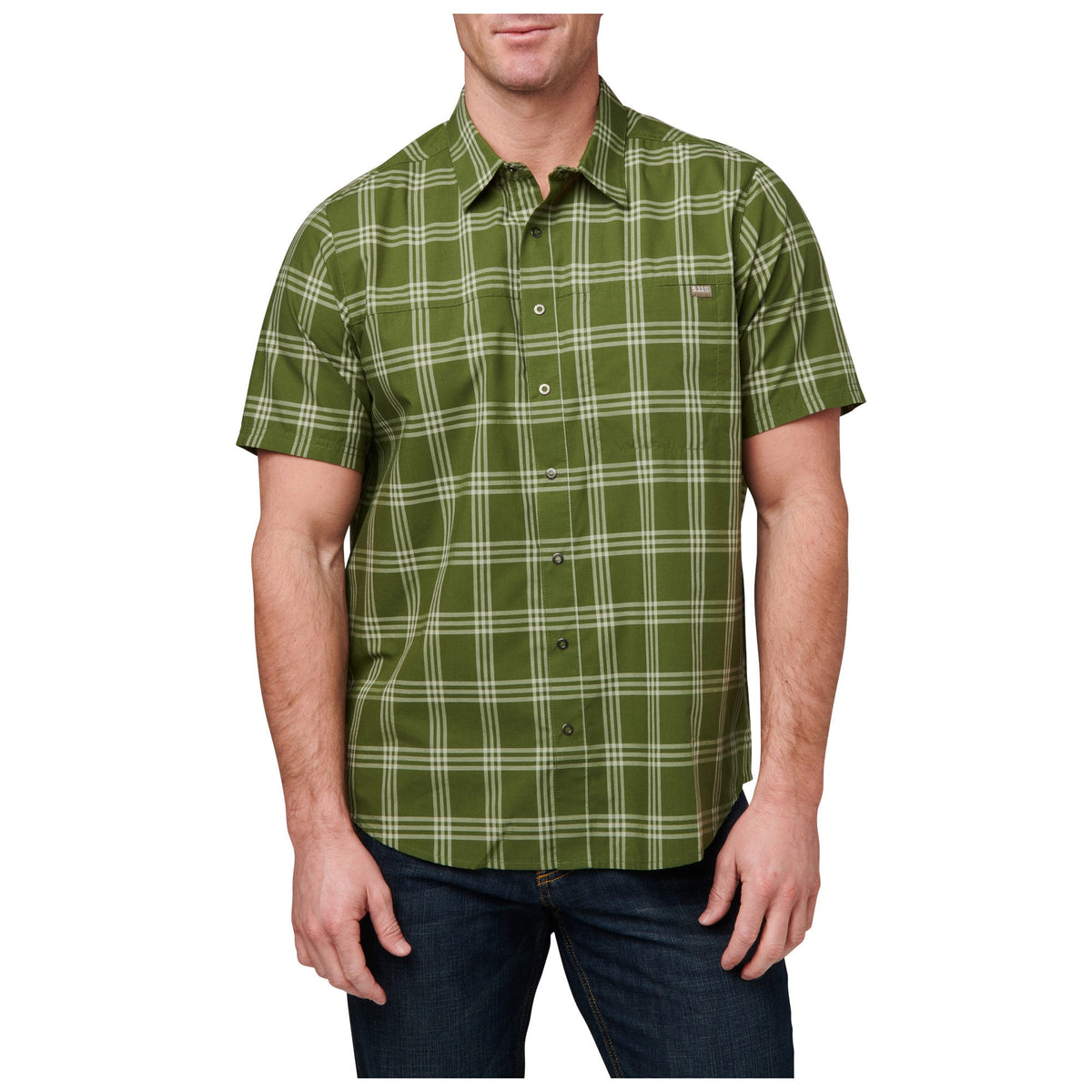 5.11 Wyatt Short Sleeve Plaid Shirt i Grnzone Pld