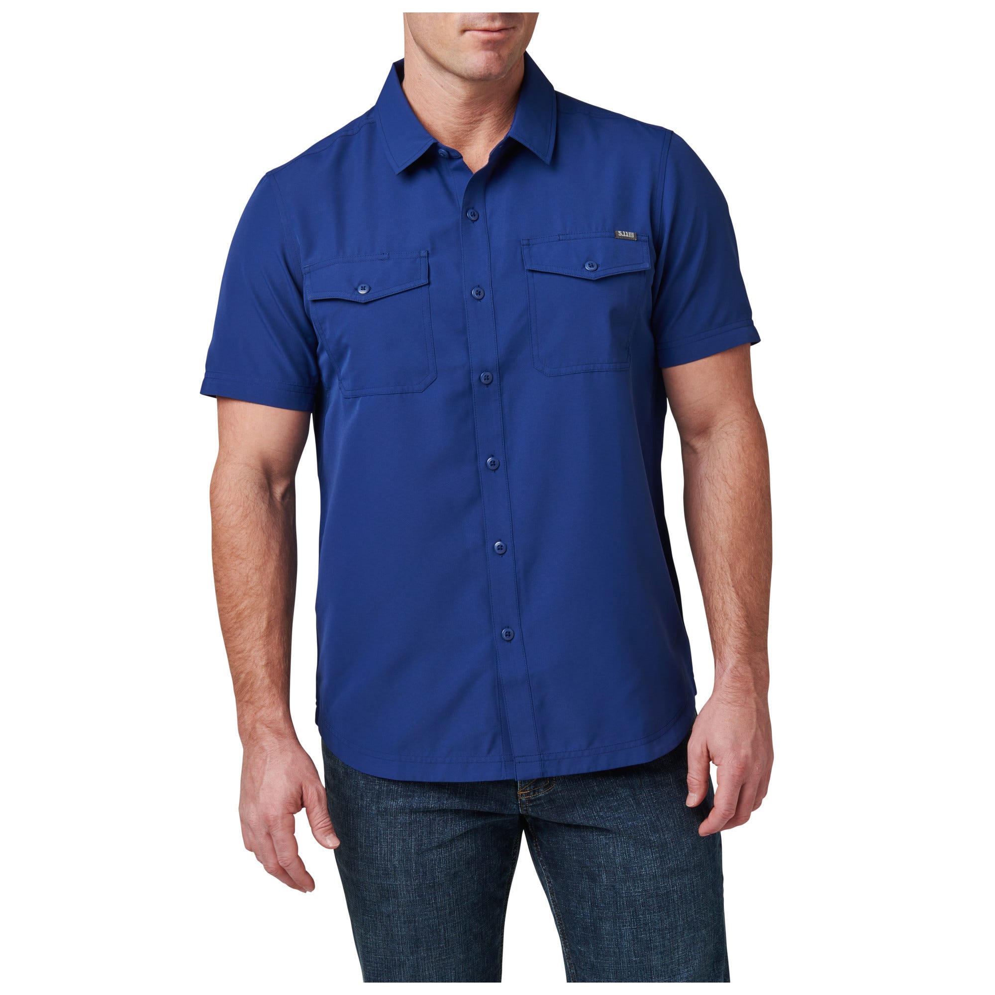 5.11 Tactical Marksman kortärmad skjorta i Blue Mussel