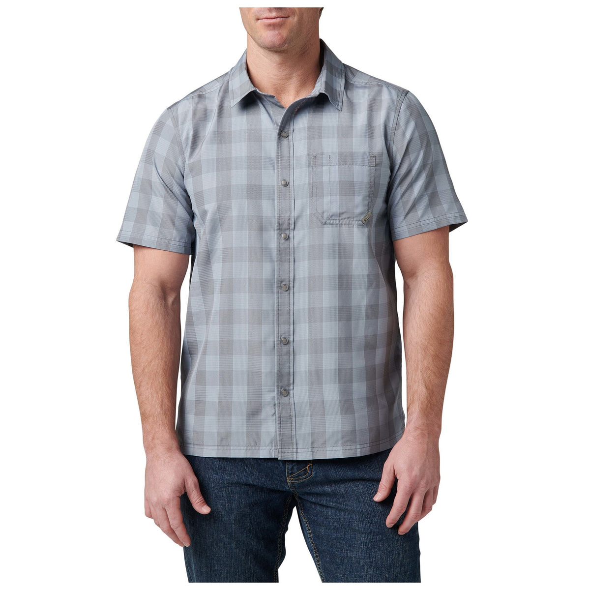 5.11 Nate Short Sleeve Shirt kortärmad skjorta i Mortar Plaid