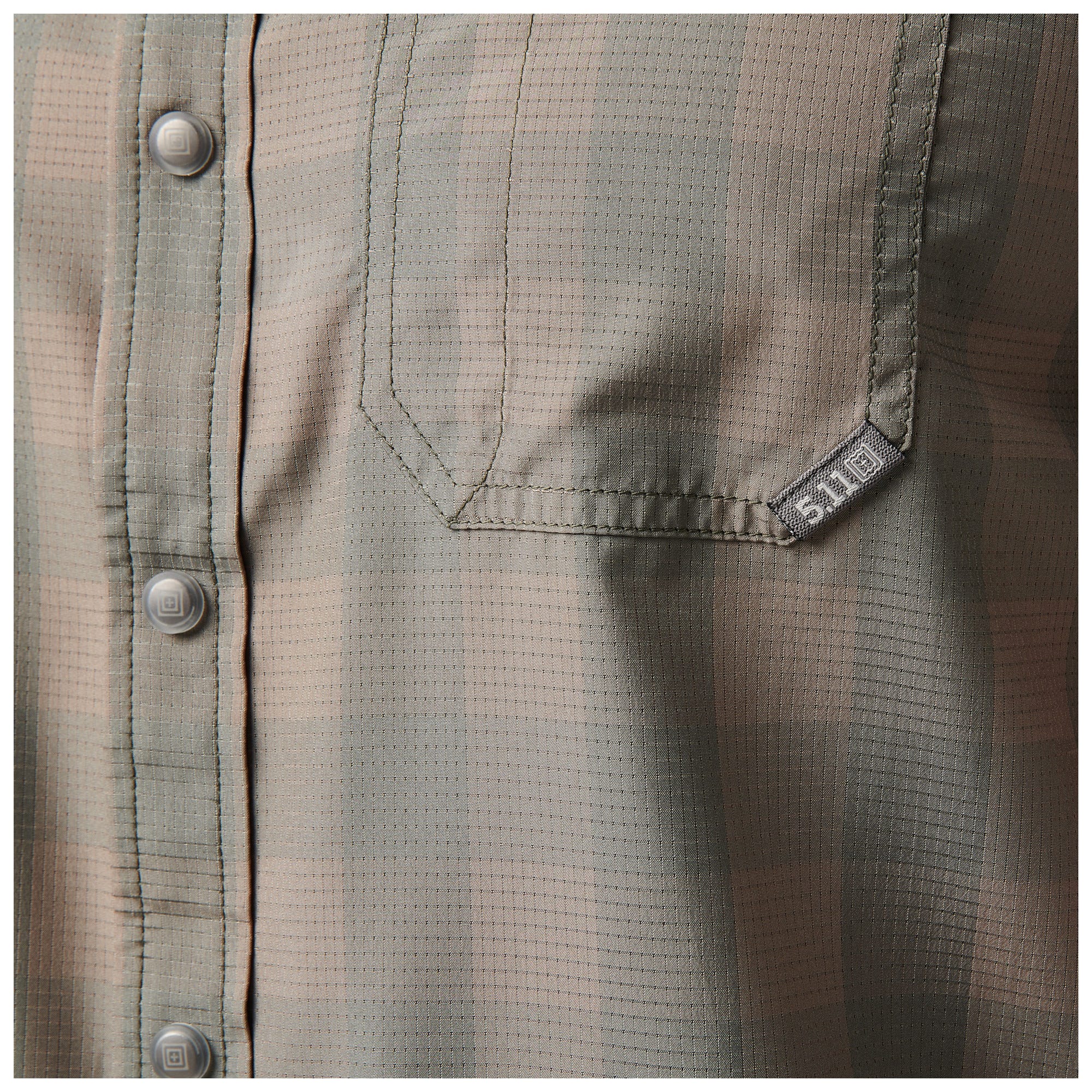 5.11 Nate Short Sleeve Shirt kortärmad skjorta i Mortar Plaid