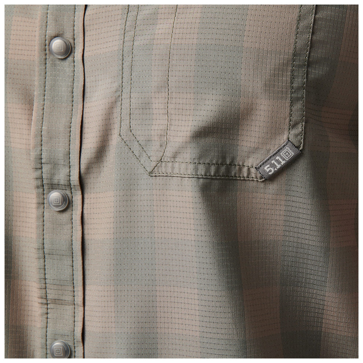 5.11 Nate Short Sleeve Shirt kortärmad skjorta i Mortar Plaid