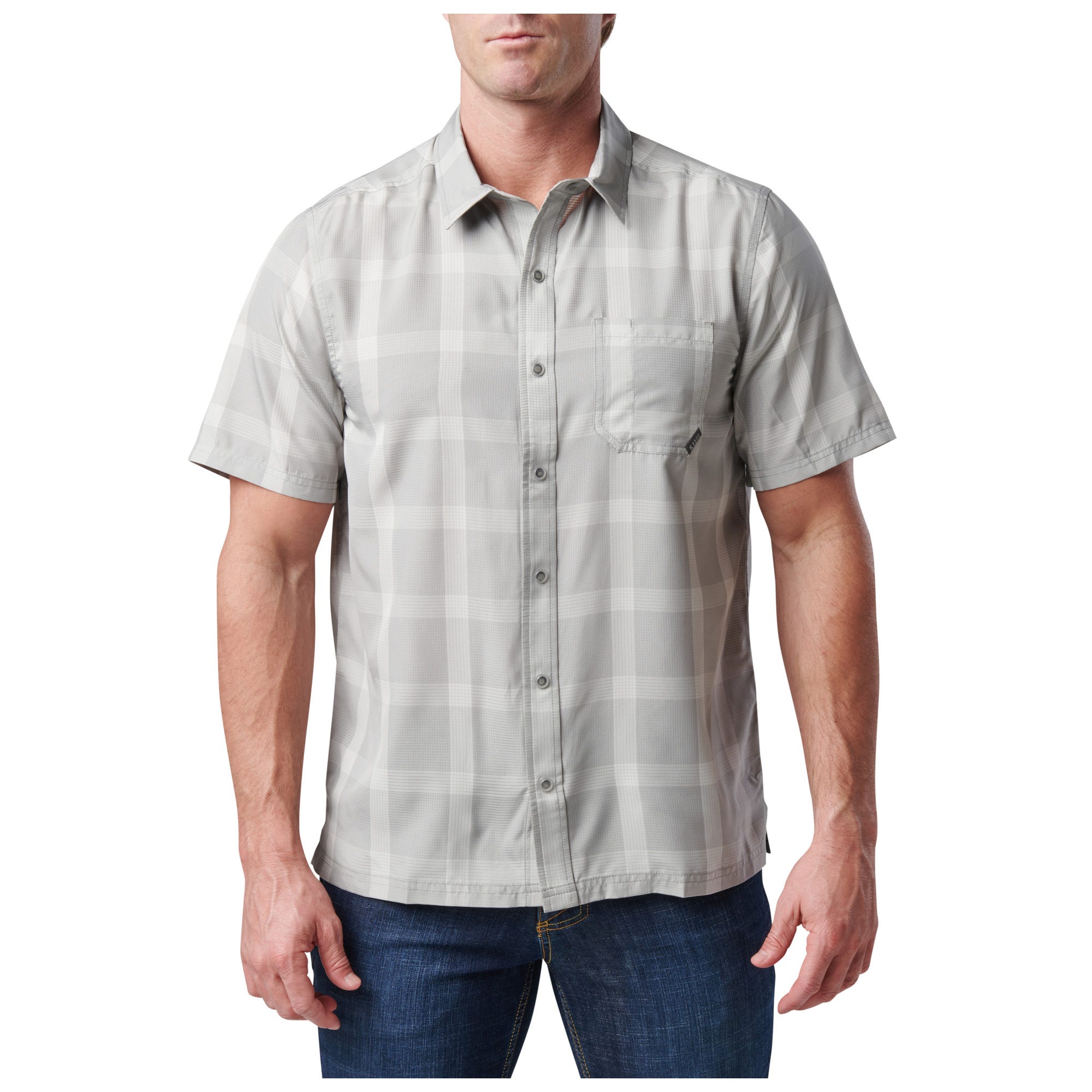 5.11 Nate Short Sleeve Shirt kortärmad skjorta i Titan Grey Plaid
