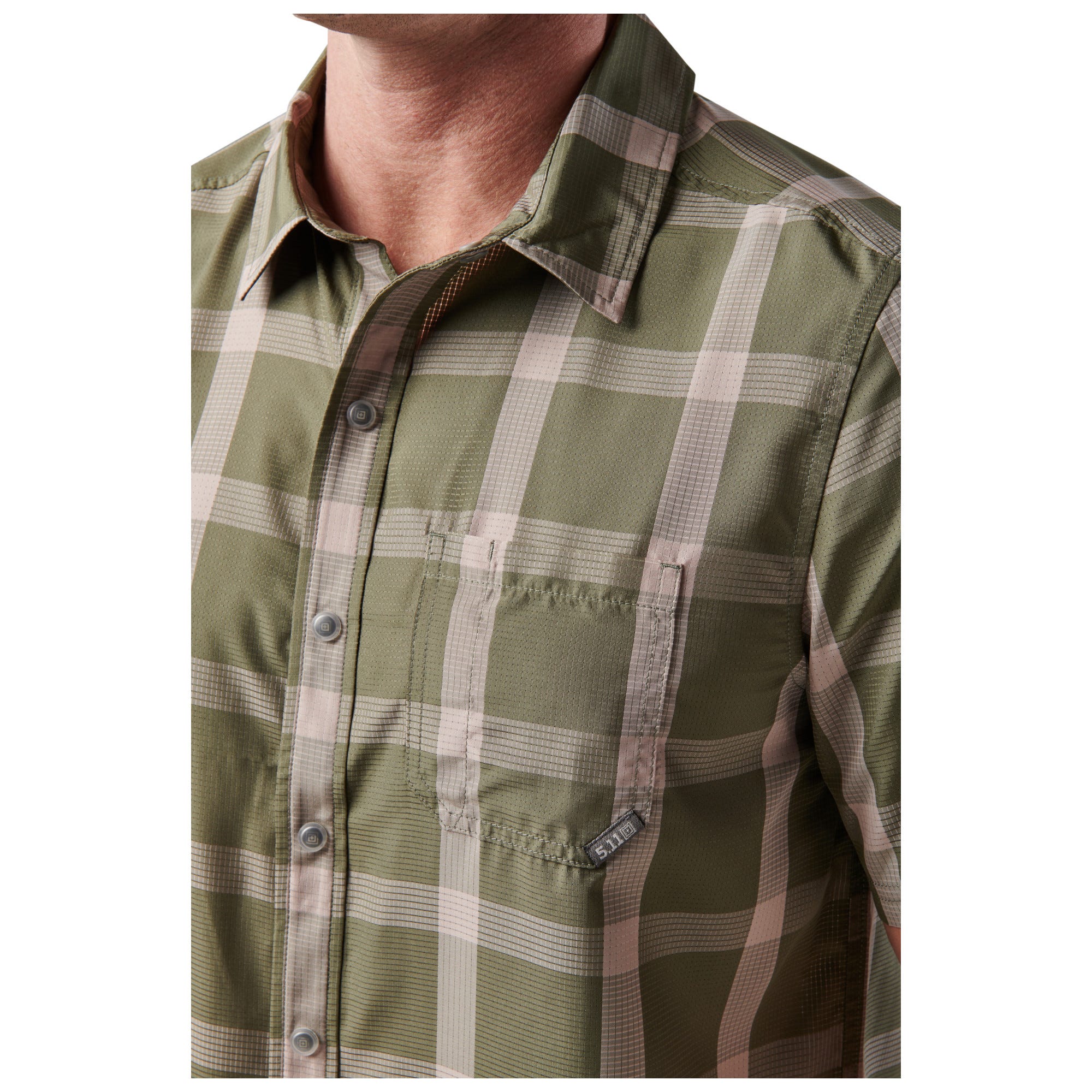 5.11 Nate Short Sleeve Shirt kortärmad skjorta i Titan Grey Plaid