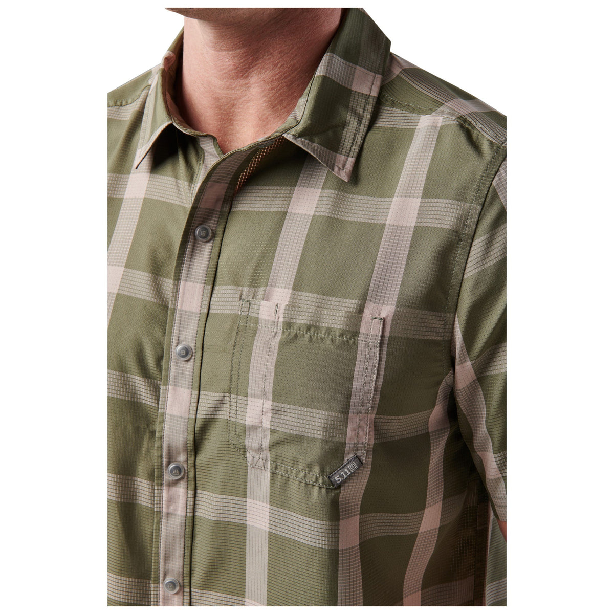 5.11 Nate Short Sleeve Shirt kortärmad skjorta i Titan Grey Plaid