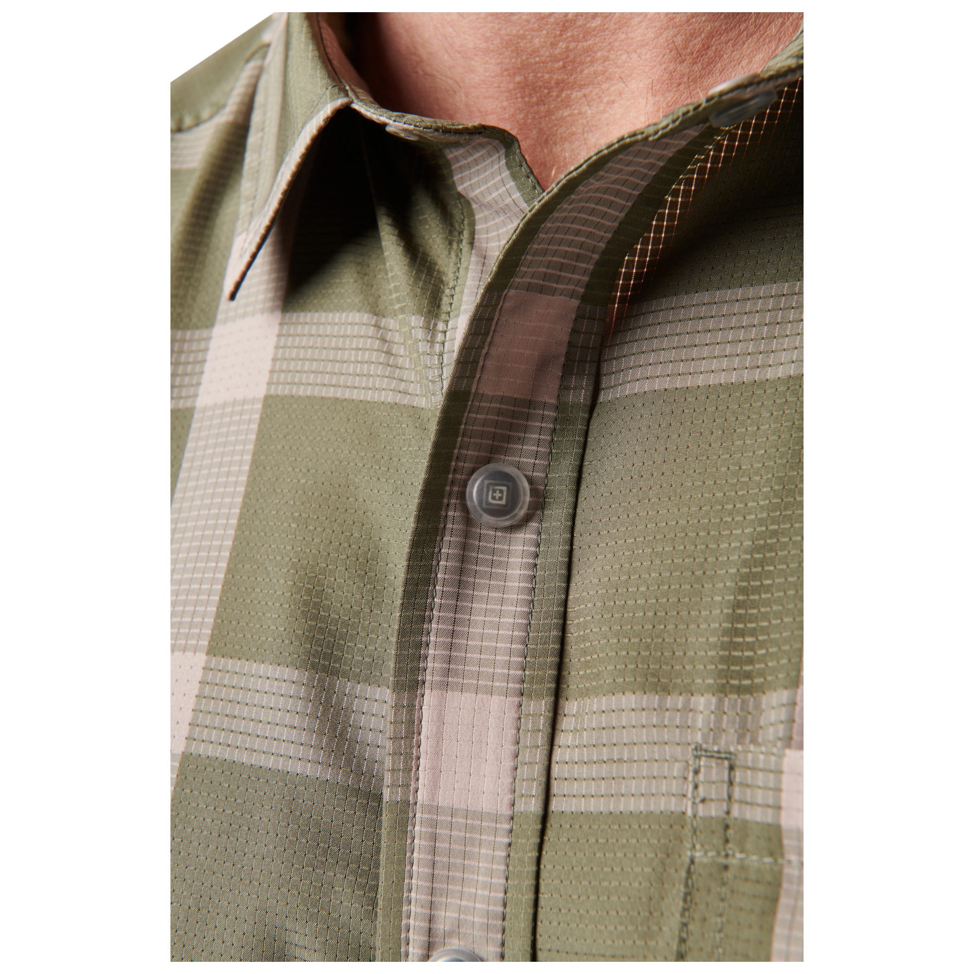 5.11 Nate Short Sleeve Shirt kortärmad skjorta i Titan Grey Plaid