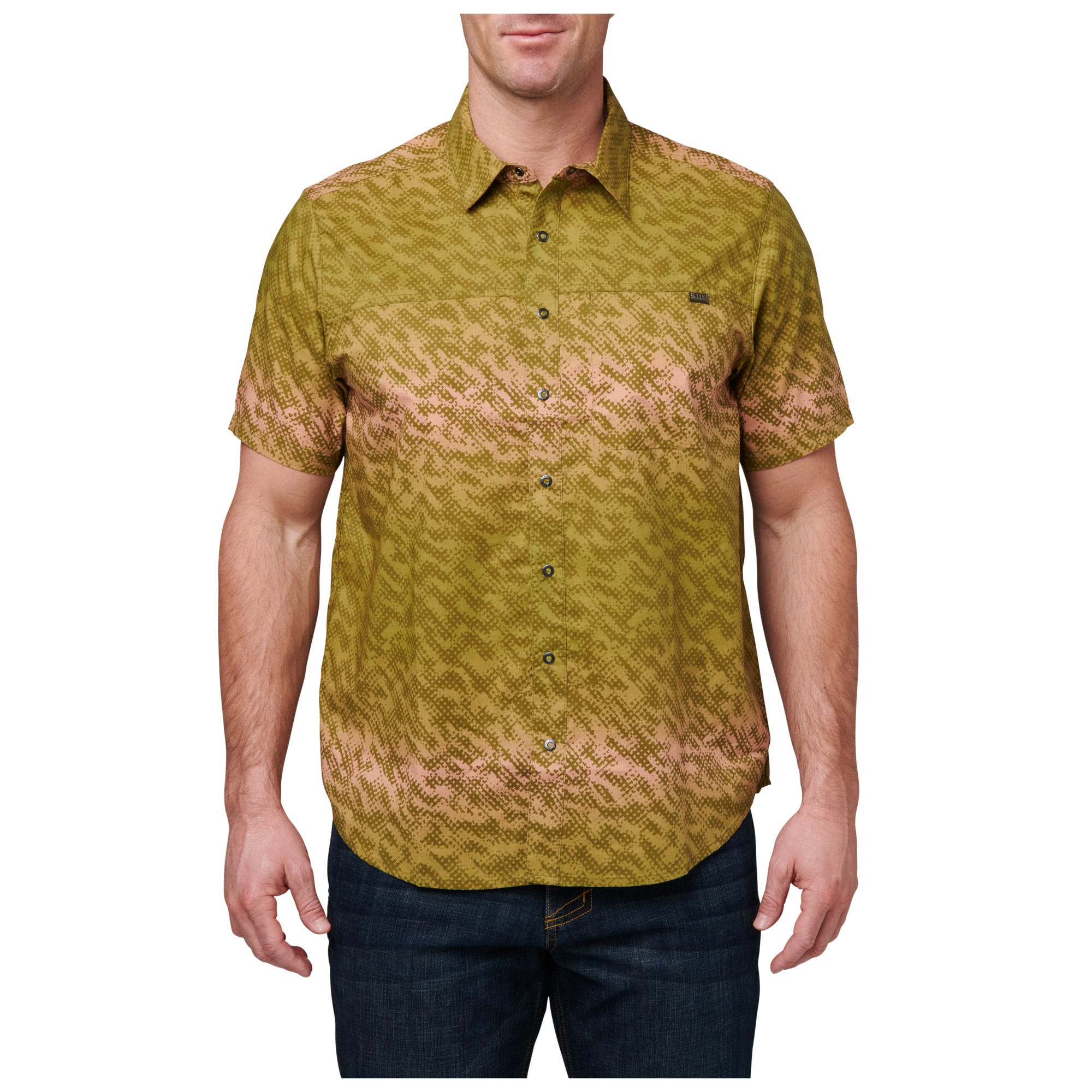 5.11 Wyatt Trout Short Sleeve Shirt i Rifle Green Camo