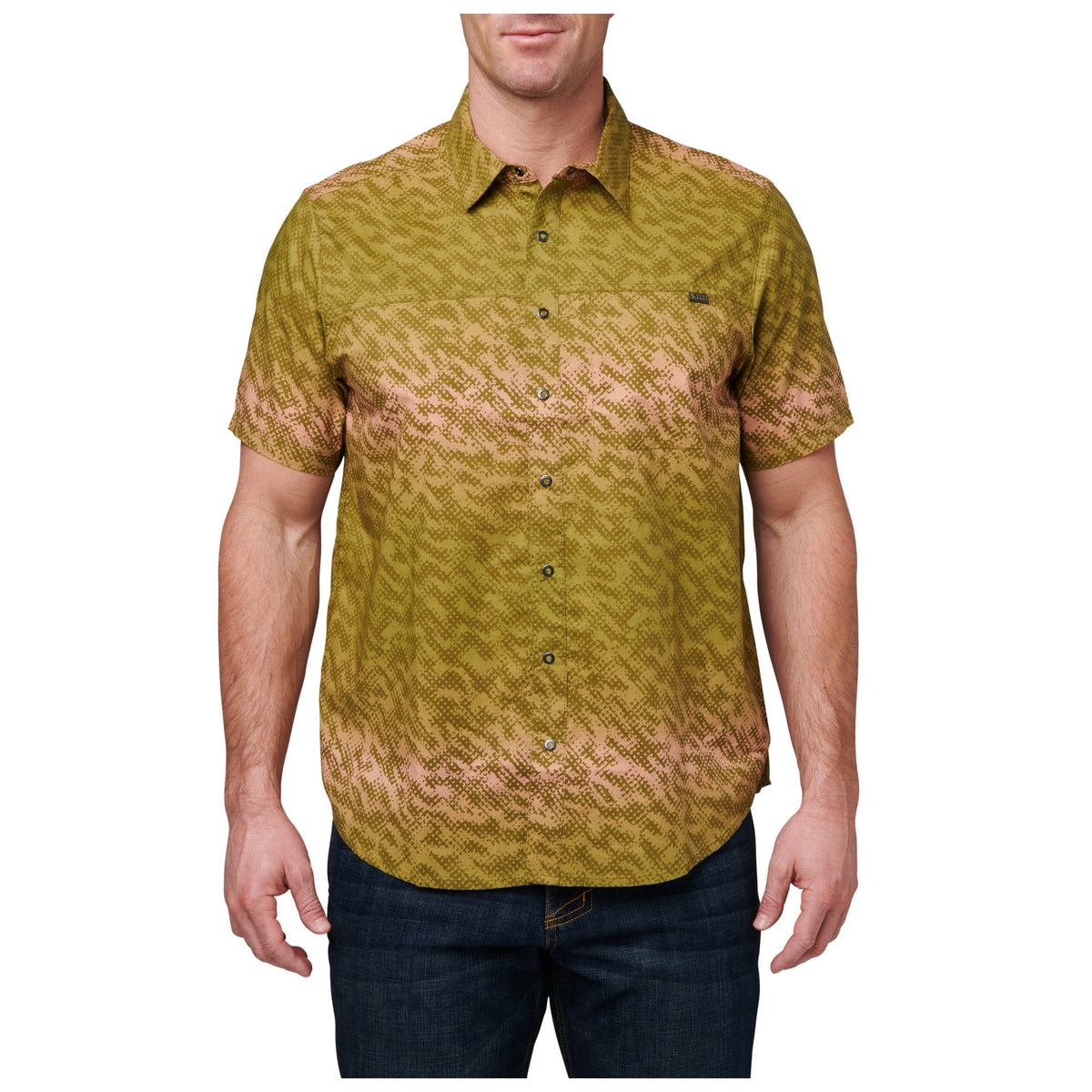 5.11 Wyatt Trout Short Sleeve Shirt i Rifle Green Camo