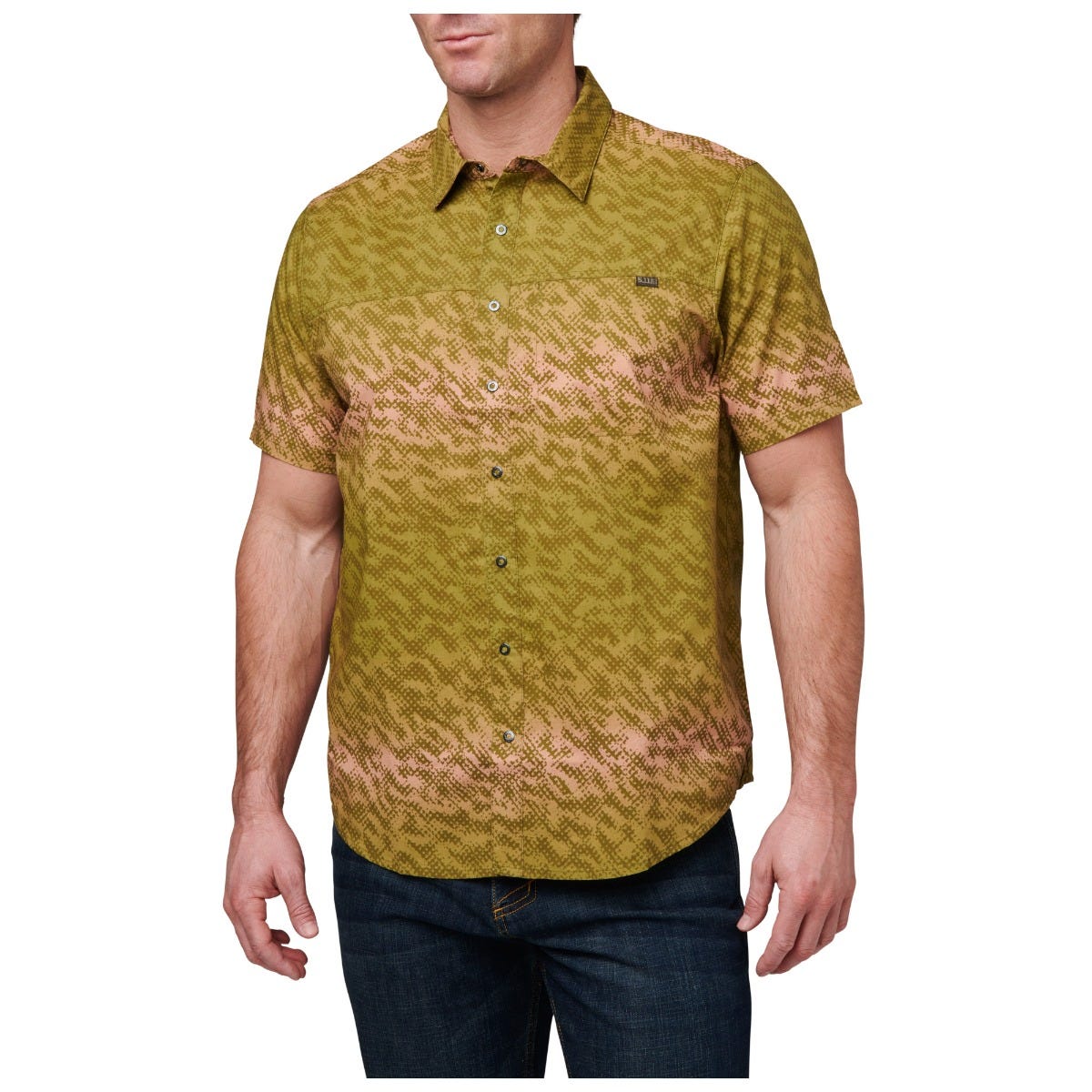 5.11 Wyatt Trout Short Sleeve Shirt i Rifle Green Camo