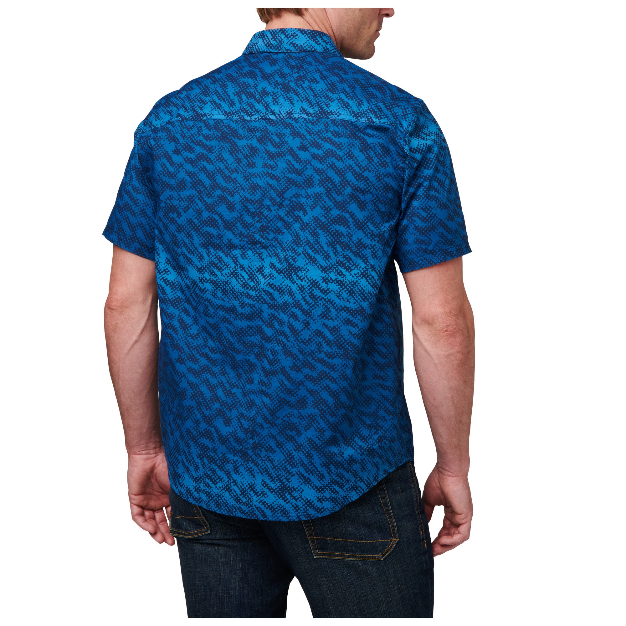 5.11 Wyatt Trout Short Sleeve Shirt i Pacific Navy Camo
