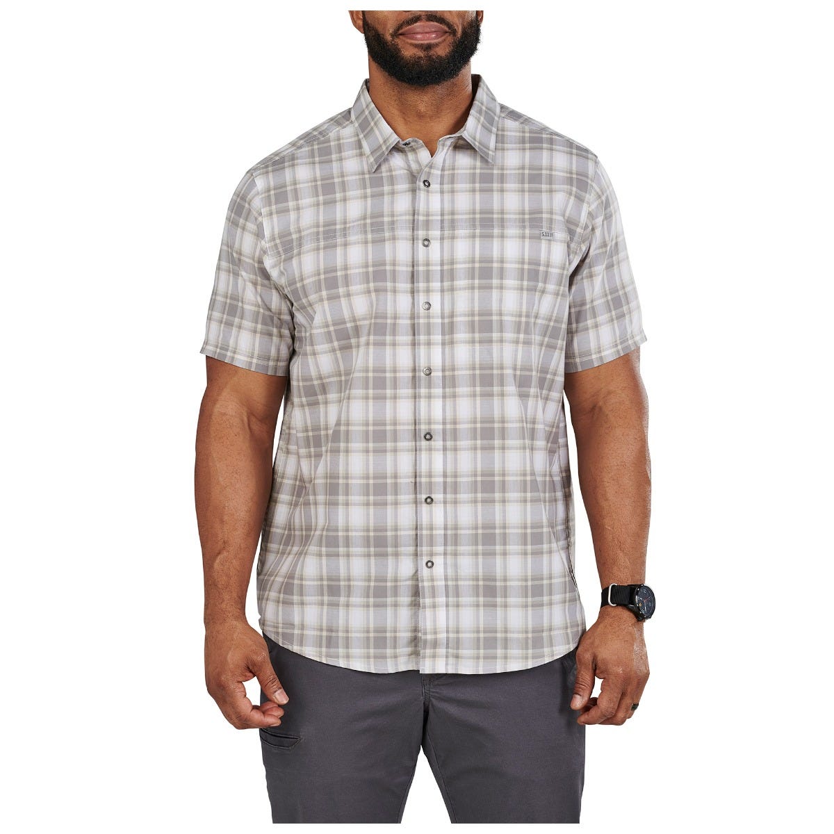 5.11 Wyatt Short Sleeve Plaid Shirt i White Plaid
