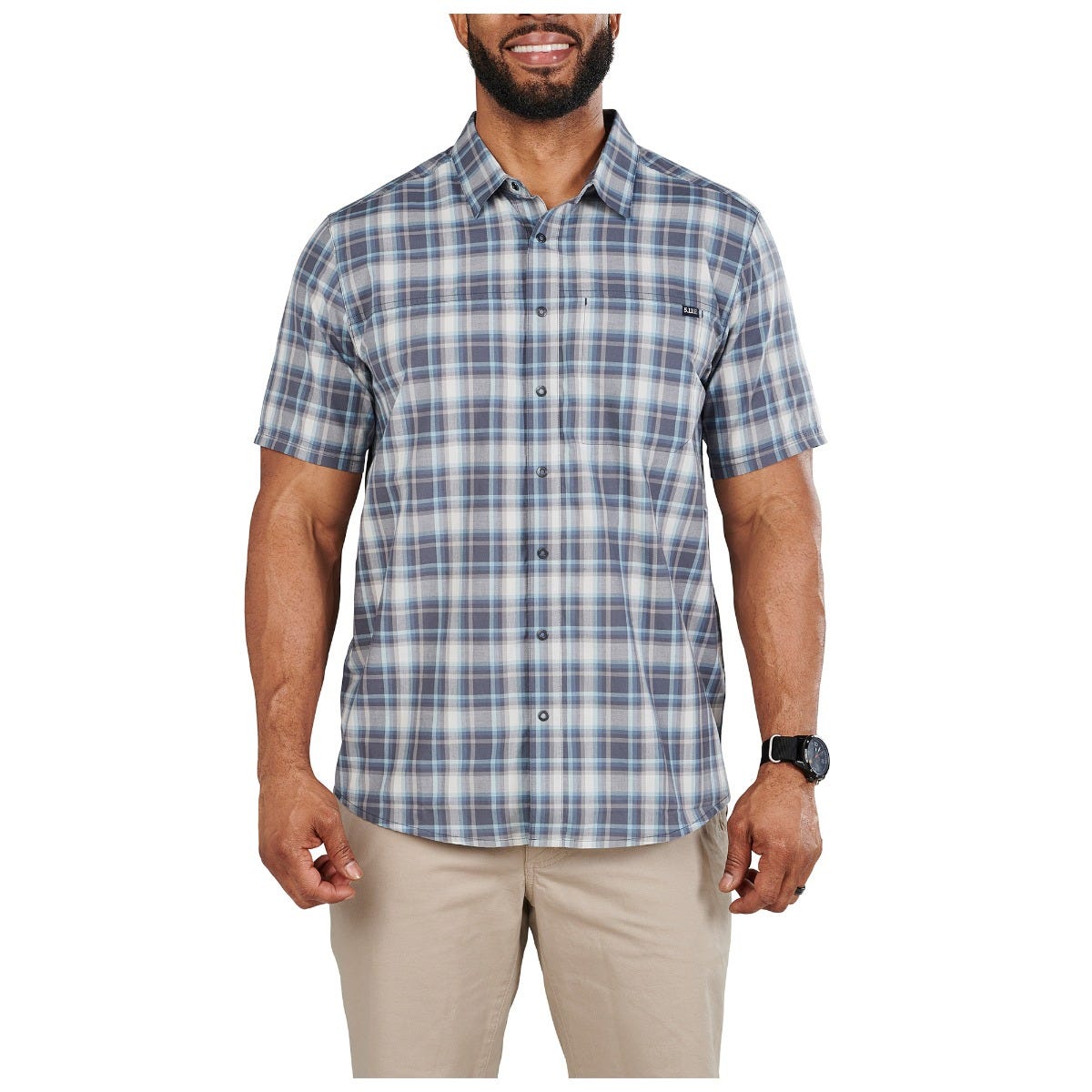 5.11 Wyatt Short Sleeve Plaid Shirt i Turblnce Pld