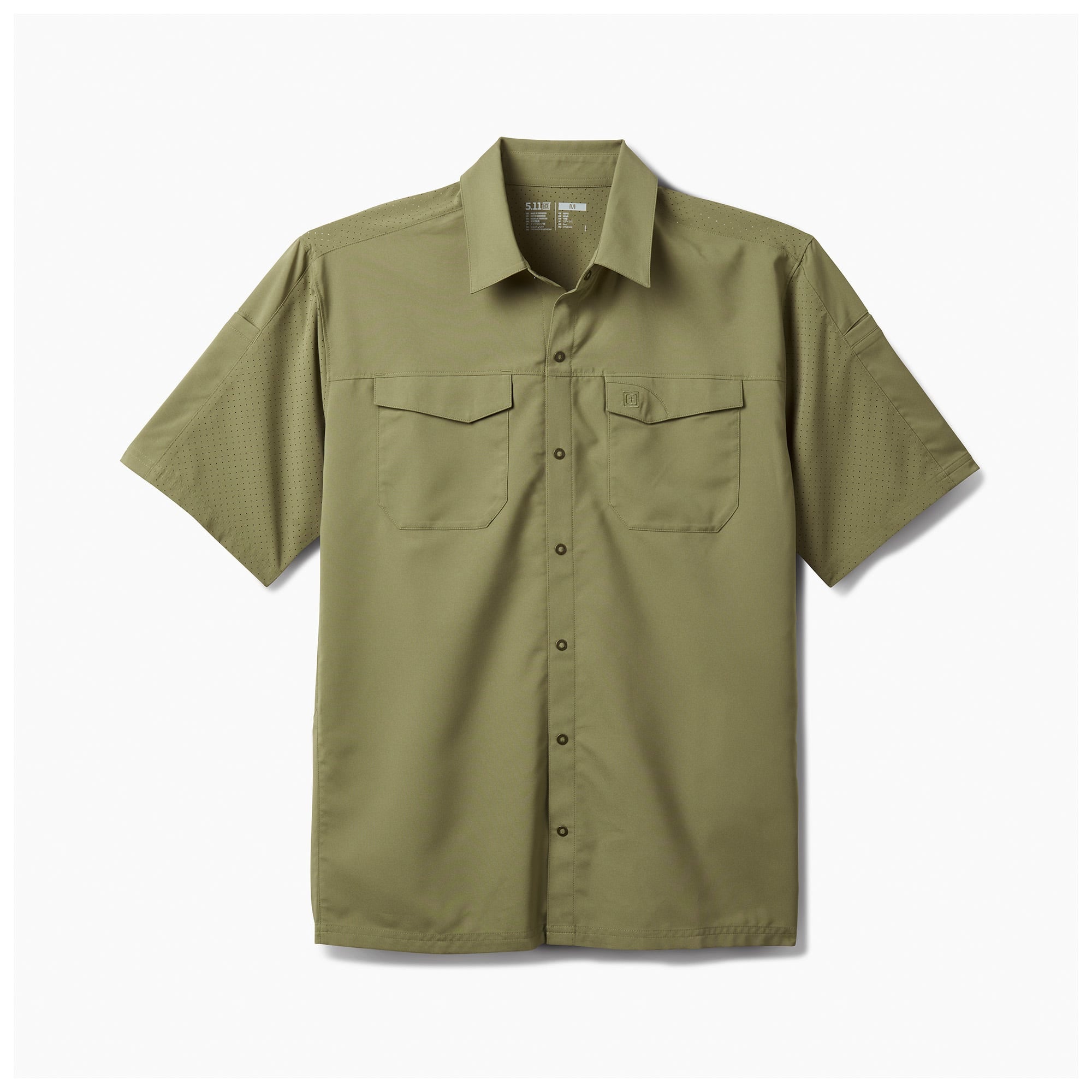 5.11 Freedom Flex kortärmad skjorta i Covert Green med praktiska fickor