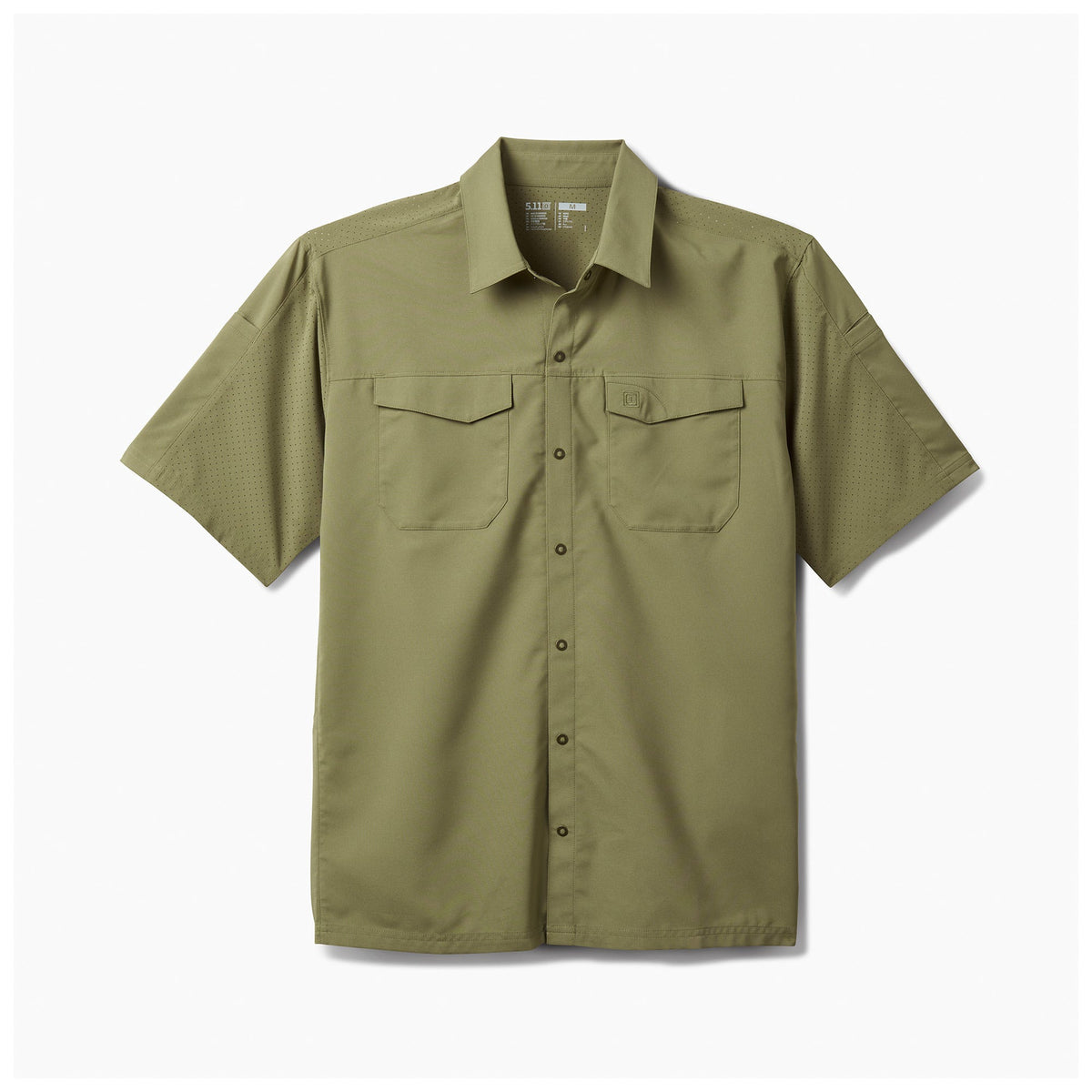 5.11 Freedom Flex kortärmad skjorta i Covert Green med praktiska fickor