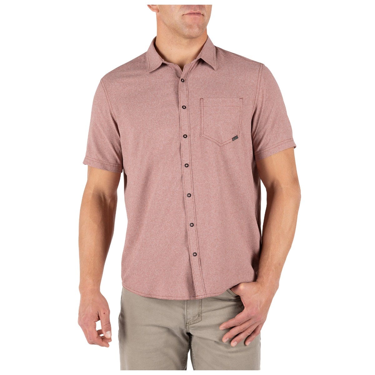 5.11 Evolution Short Sleeve Shirt i Mahogany Heather