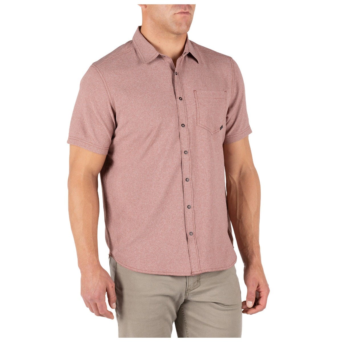 5.11 Evolution Short Sleeve Shirt i Mahogany Heather