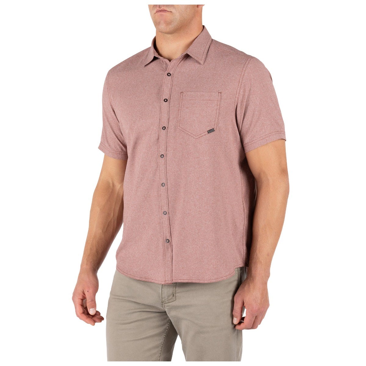 5.11 Evolution Short Sleeve Shirt i Mahogany Heather