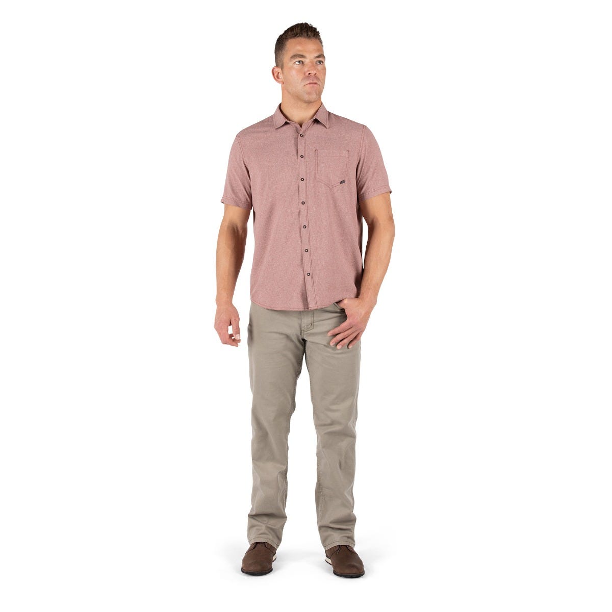5.11 Evolution Short Sleeve Shirt i Mahogany Heather