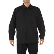 5.11 TDU Long Sleeve Shirt i Black, långärmad ripstop-skjorta med förstärkta armbågar och fickor.