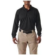 5.11 Tactical Performance Long Sleeve Polo i Black, långärmad pikétröja