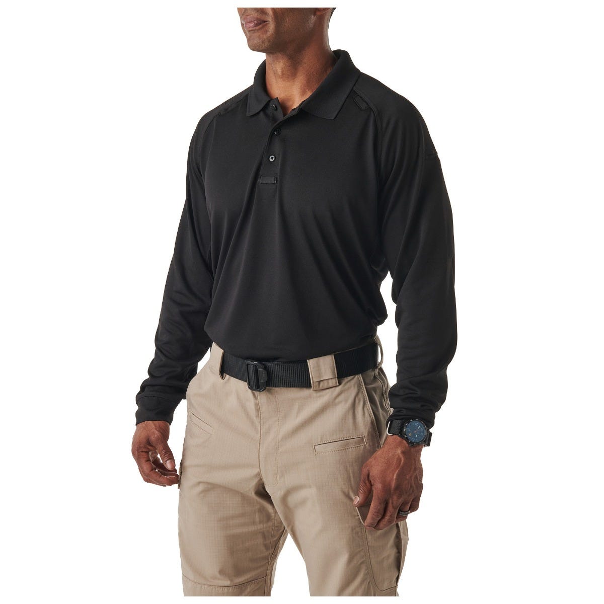 5.11 Tactical Performance Long Sleeve Polo i Black, långärmad pikétröja