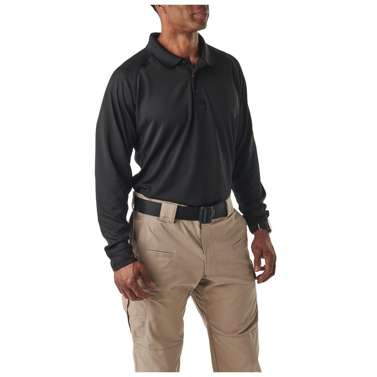 5.11 Tactical Performance Long Sleeve Polo i Black, långärmad pikétröja