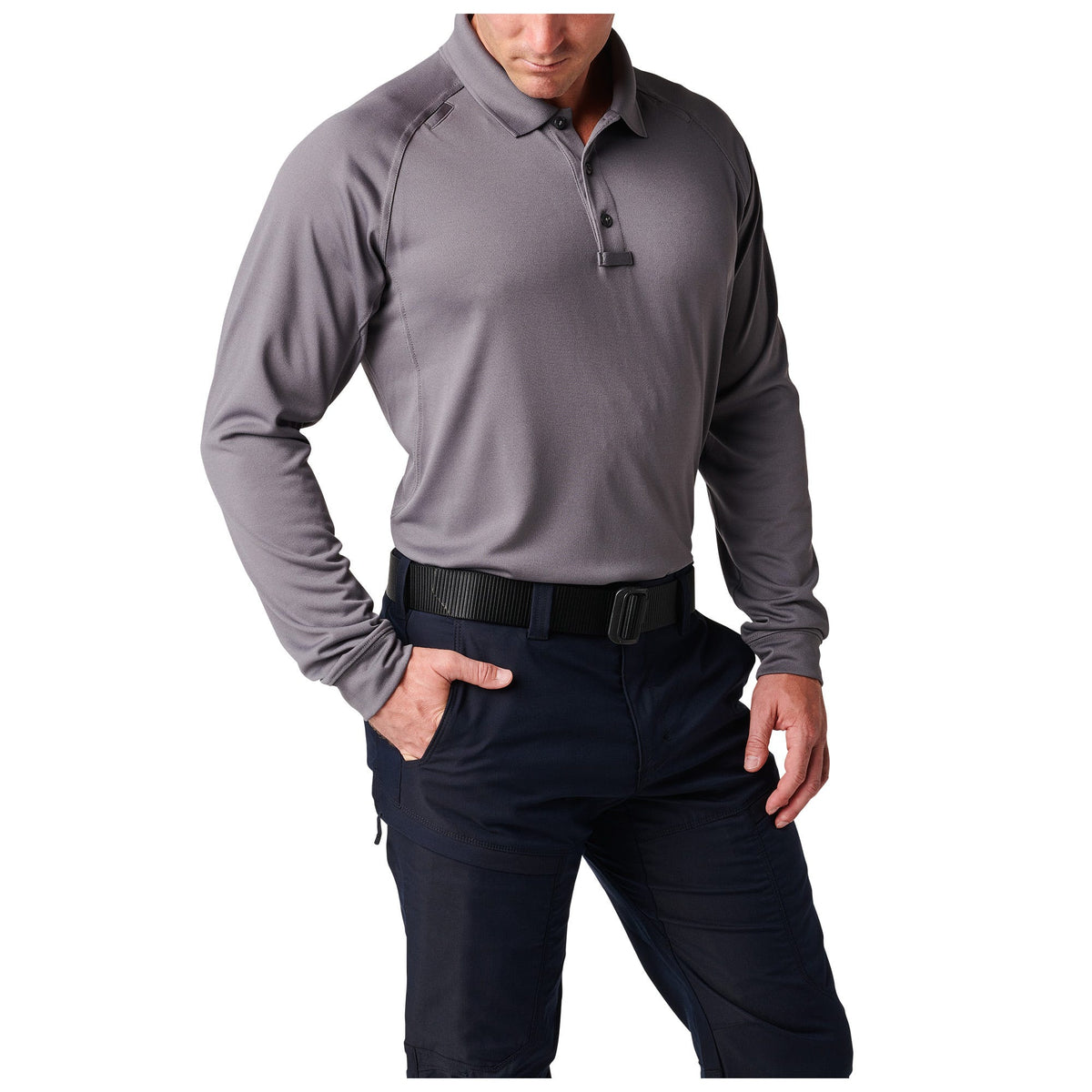 5.11 Tactical Performance Long Sleeve Polo i Storm, långärmad pikétröja