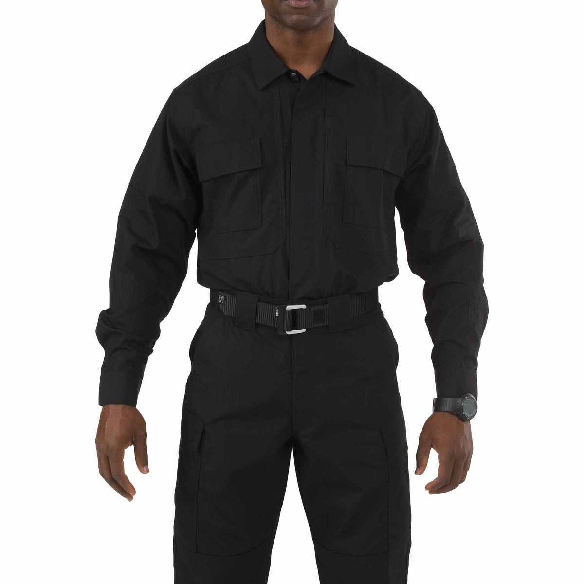 5.11 Taclite TDU långärmad skjorta i Black med praktiska fickor.