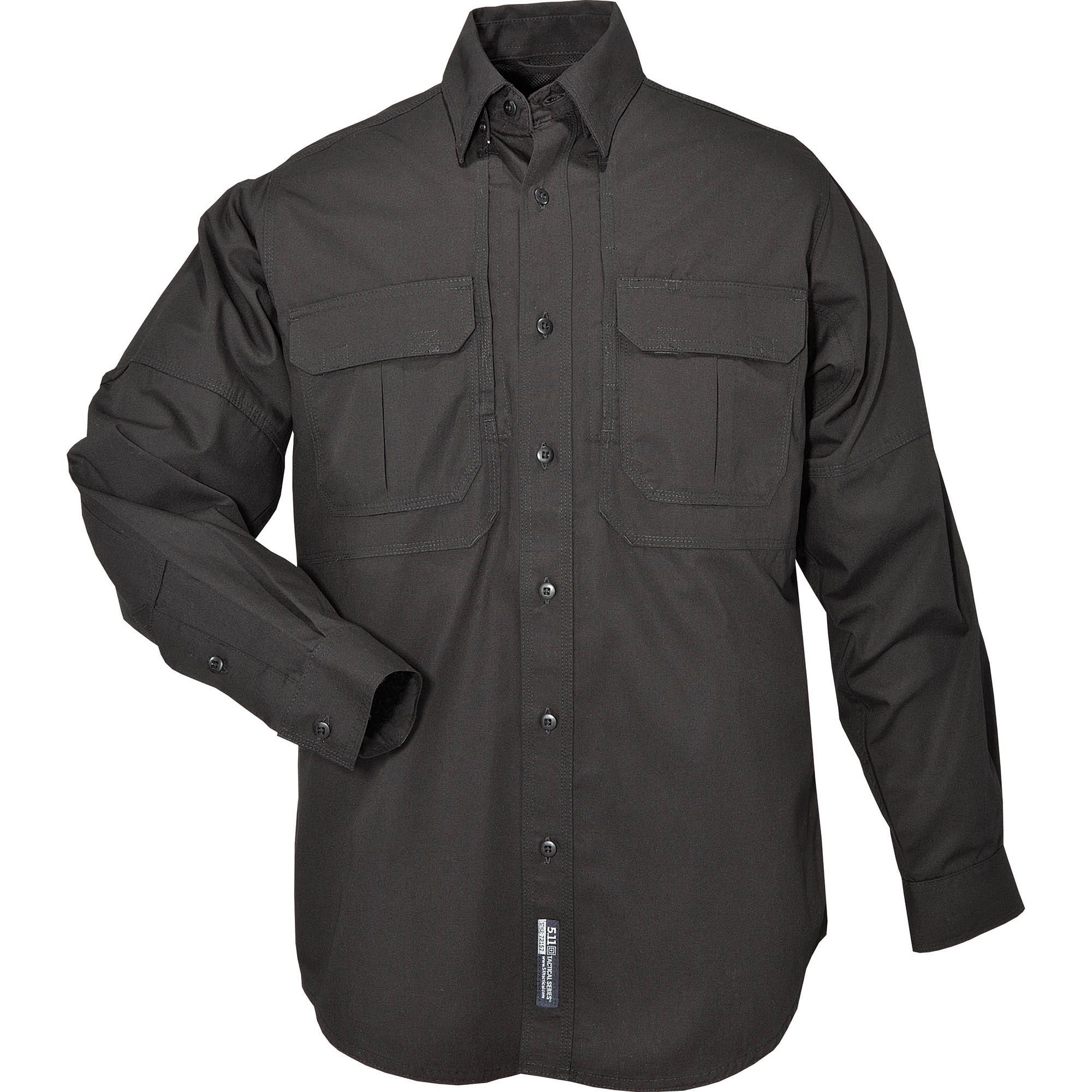 5.11 The Original Long Sleeve Shirt i Black, långärmad skjorta med fickor och justerbara manschetter
