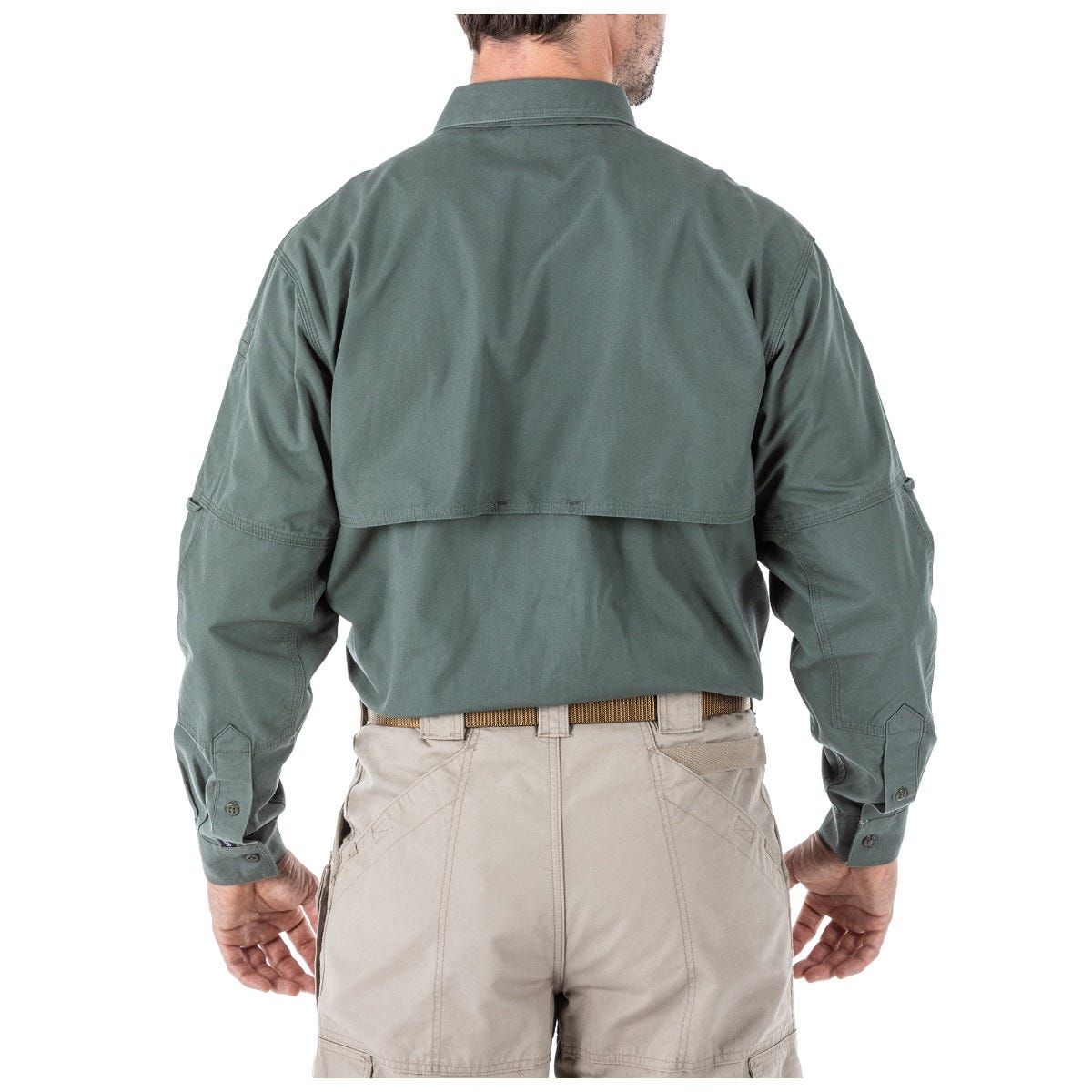 5.11 The Original Long Sleeve Shirt i OD Green, långärmad skjorta med fickor och justerbara manschetter